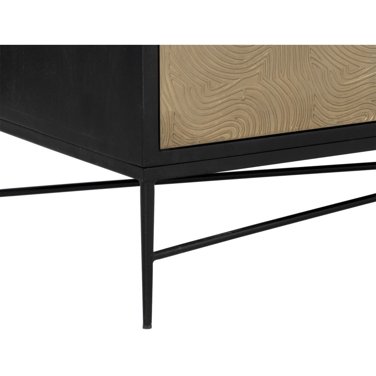 Algarve 68 X 20 inch Black / Champagne Gold Sideboard